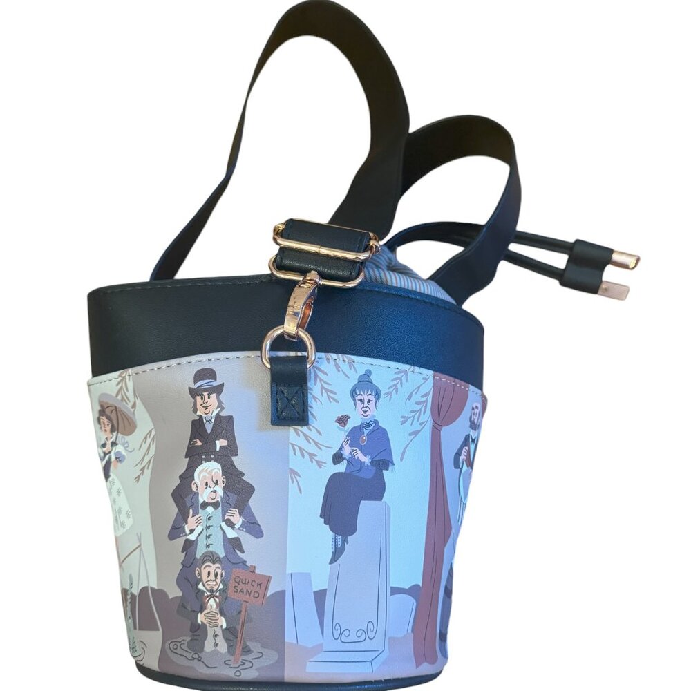 Disney Haunted Mansion Stretching Portraits Crossbody Bucket Bag - NWOT